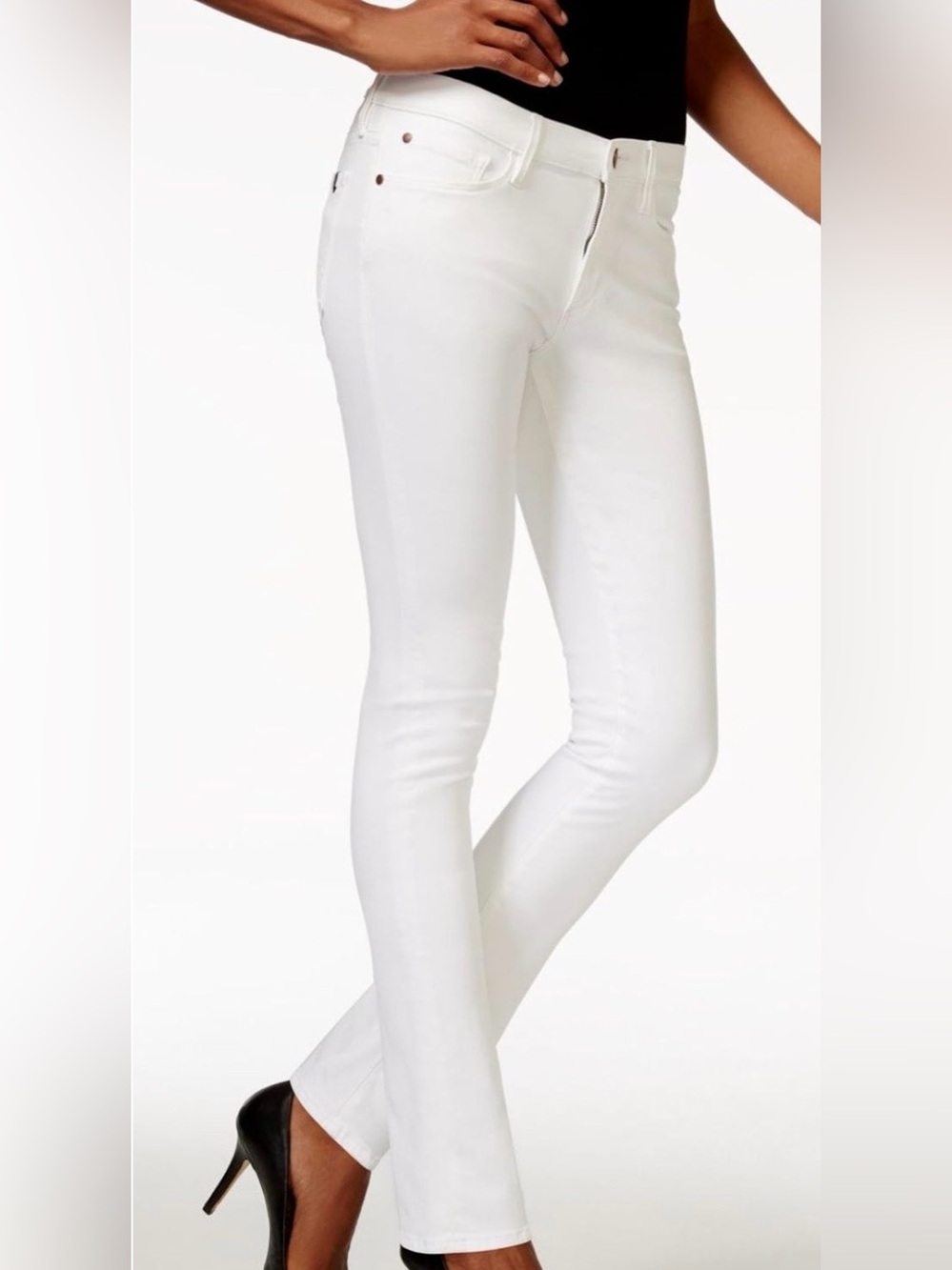 Buffalo David Bitton Faith White Jeans Womens Size 29 Mid Rise Stretch Pants